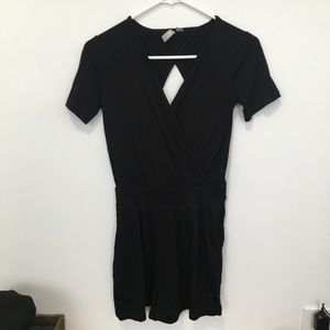 Black ASOS shorts romper with back detail.